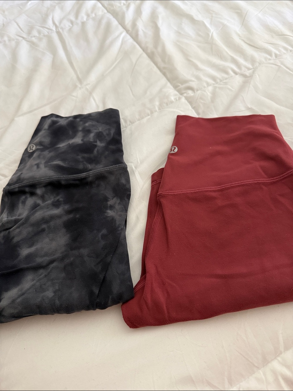 lululemon athletica Leggings - Black Tie-Dye & Burgundy size 4 Bundle